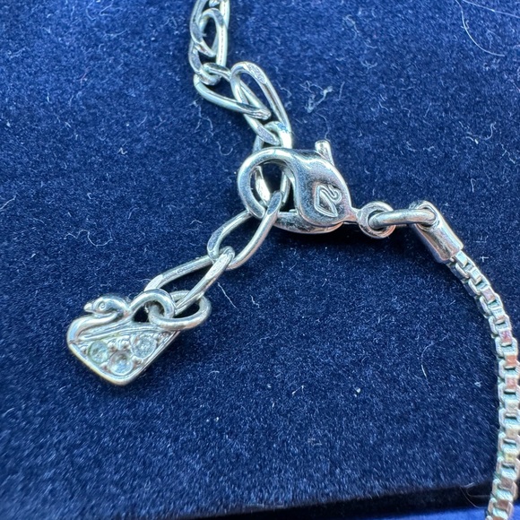 SALE Swarovski crystal hyperbola interchangeable hoop pendant silver necklace - Picture 7 of 11